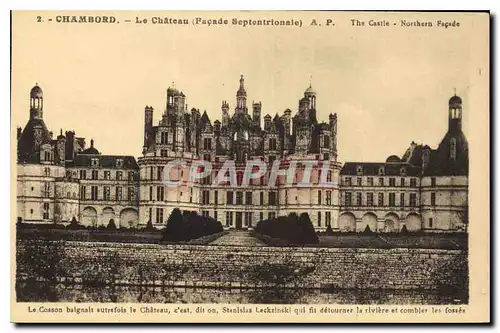 Ansichtskarte AK Chambord Le Chateau Facade Septentrionale