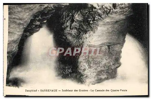 Ansichtskarte AK Dauphine Sassenage Interieur des Grottes La cascade des Quatre vents
