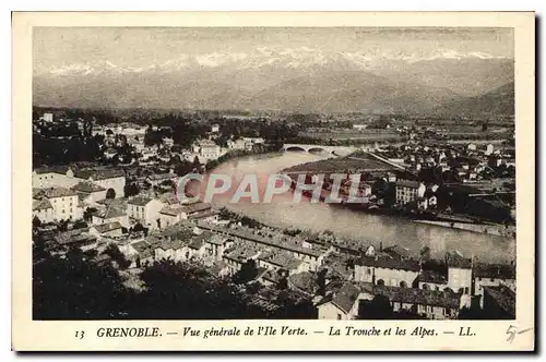 Ansichtskarte AK Grenoble Vue generale du l'Ile verte La Troncge et les Alpes