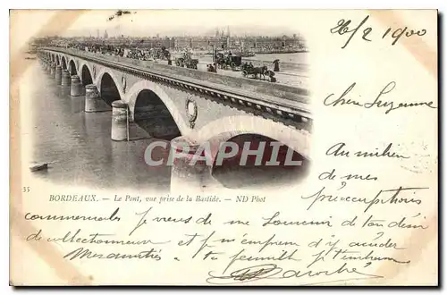Cartes postales Bordeaux Le Pont vue prise de la Bastide Carte 1900