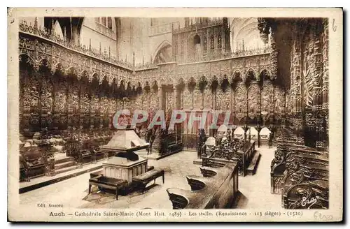 Cartes postales Auch Cathedrale Sainte Marie mont hist 1489 Les Stalles Renaissance 113 sieges 1520