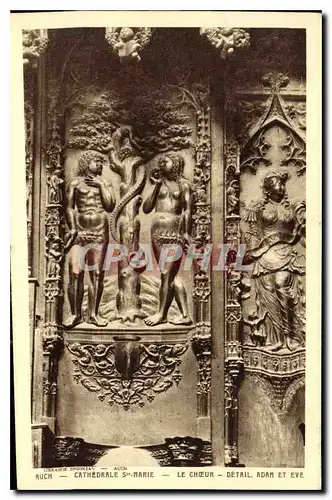 Cartes postales Auch Cathedrale Ste Marie Le Choeur detail Adan et Eve