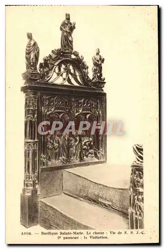Cartes postales Auch Basilique Sainte Marie Le Choeur Vie de NSJC 2 panneau la visitation