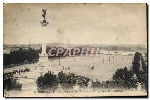 Cartes postales Bordeaux Le Monument de Girondins et l'Esplanade des Quinconces