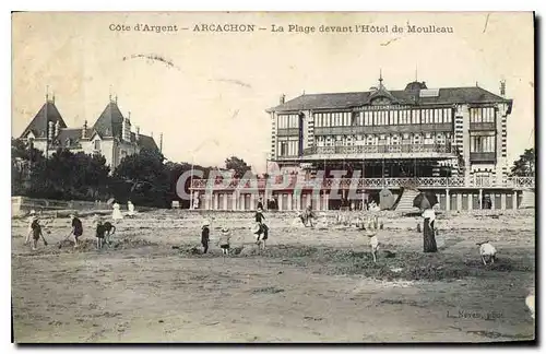 Cartes postales Cote d'Argent Arcachon La Plage devant l'Hotel de Moulleu