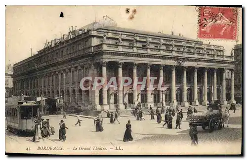 Cartes postales Bordeaux Le Grand Theatre Tramway