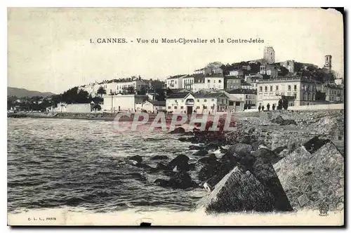 Cartes postales Cannes vue  du Mont Chevalier et la Contre Jetee