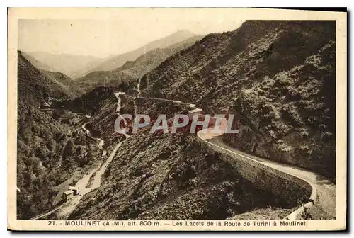 Cartes postales Moulinet AM alt 800 Les Lacets de la Route de Turini a Moulinet