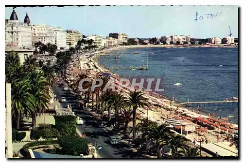 Cartes postales Cannes Le Boulevard la Hlage et les Grands l'Hotel de la Croisette