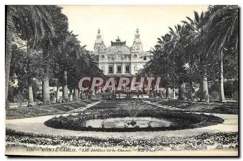 Cartes postales Monte Carlo Les Jardins et te Casino