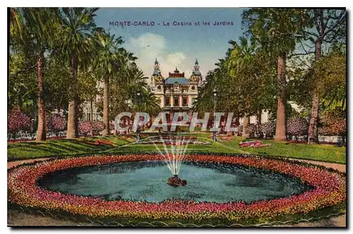 Cartes postales Monte Carlo Le Casino et les Jardins