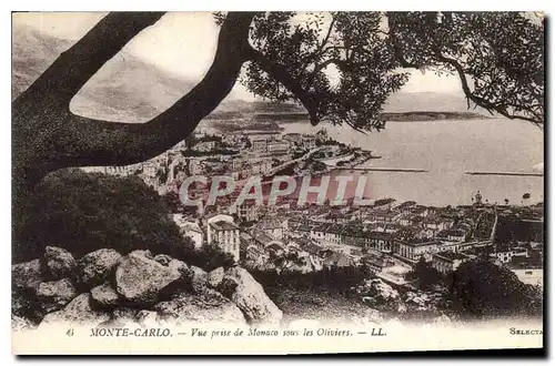 Cartes postales Monte Carlo Vue prise de Monaco sous les Oliviers