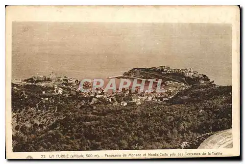 Ansichtskarte AK La Turbie altitude 500m Panorama de Monaco et Monte Carlo pris des Terrasses de la Turbie