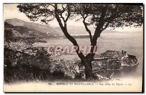Cartes postales Monaco et Monte Carlo Vue prise du Signal