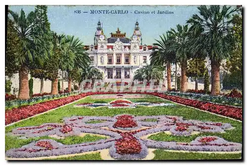 Cartes postales Monte Carlo Casino et Jardins