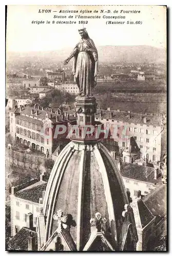 Cartes postales Lyon Ancienne eglise de N D de Fourviere Statue de l'Immaculate Conception