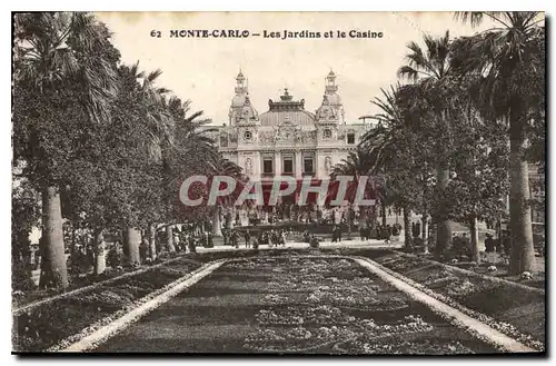 Cartes postales Monte Carlo Les JArdins et le Casino