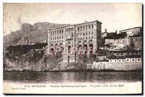 Cartes postales Monaco Musee Oceanographique Facade cote de la Mer