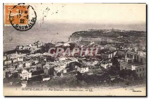 Cartes postales Monte Carlo Vue Generale