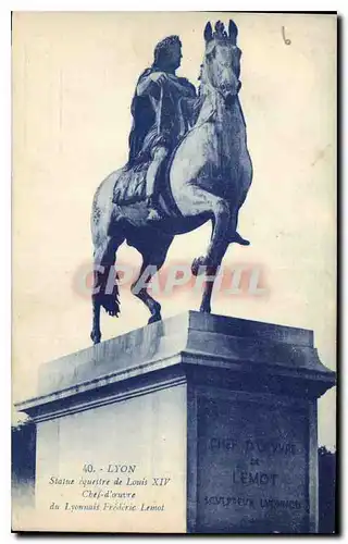 Cartes postales Lyon Statue equestre de Louis XIV