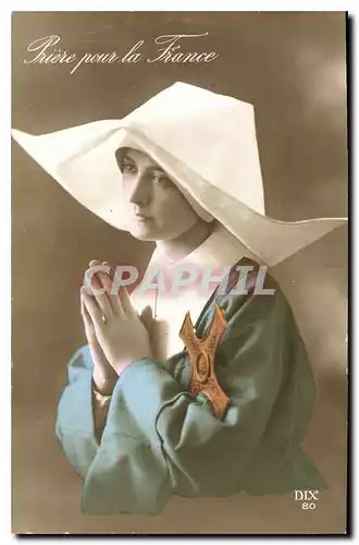 Cartes postales Priere pour la France Religieuse Femme