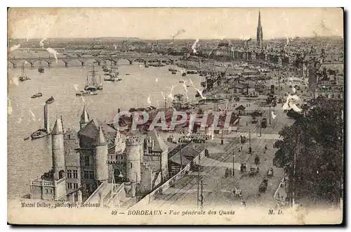 Cartes postales Bordeaux Vue generale des Quais