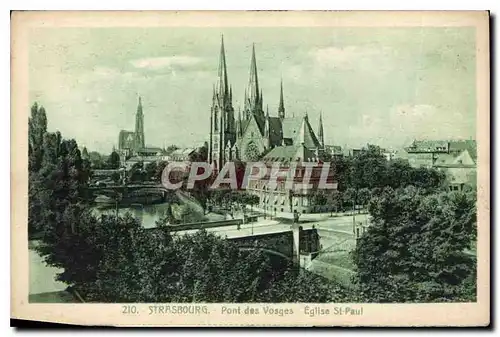 Ansichtskarte AK Strasbourg Pont des Vosges Eglise St Paul