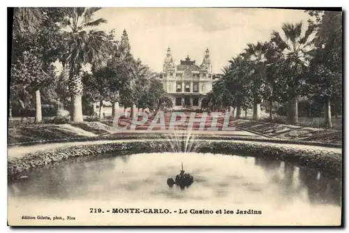 Cartes postales Monte Carlo Le Casino et les Jardins