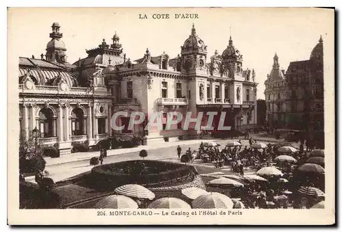 Cartes postales Monte Carlo Le Casino et l'Hotel de Paris