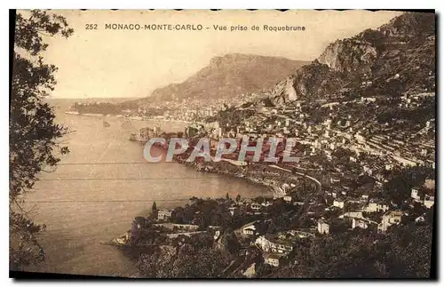 Cartes postales Monaco Monte Monte Carlo Vue prise de Roquebrune