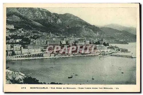 Cartes postales Monte Carlo Vue prise de Monaco