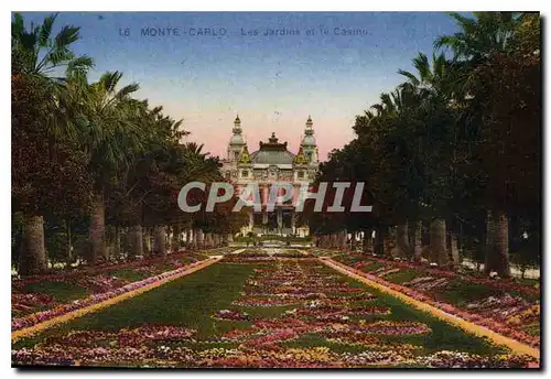 Cartes postales Monte Carlo Les Jardins et le Casino