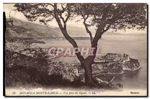 Cartes postales Monaco et Monte Carlo Vue prise du Signal