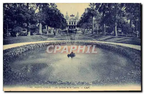 Cartes postales Monte Carlo Les Jardins et le Casino