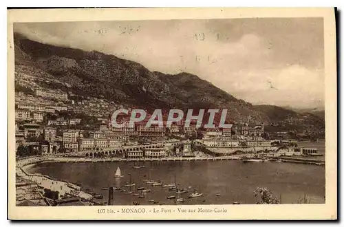 Cartes postales Monaco Le Port Vue Sur Monte Carlo