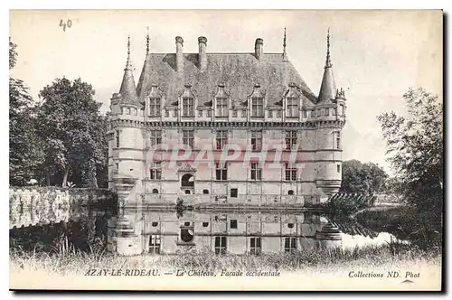 Cartes postales Azay Le Rideau Le Chateau Facade Occidentale