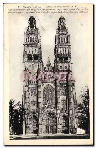 Cartes postales Tours Cathedrale Saint Gatien