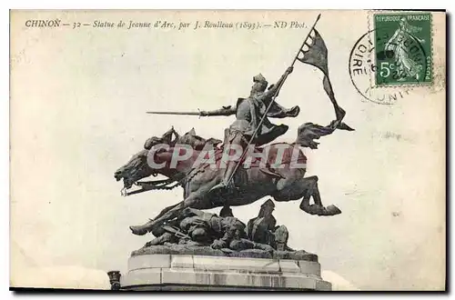 Ansichtskarte AK Chinon Statue de Jeanne d'Arc parc j Roulleau