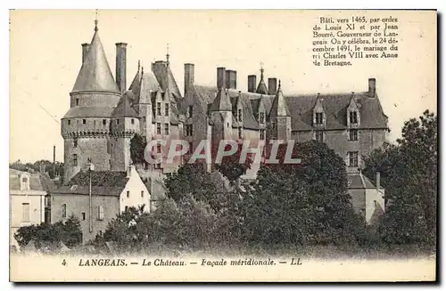 Cartes postales Langeais Le Chateau Facade Meridionale