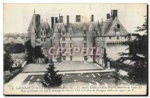 Cartes postales Langeais Le Chateau Edifie par Jean Bourre minesire de Louis XI Dans le Chateau eul lier marriag