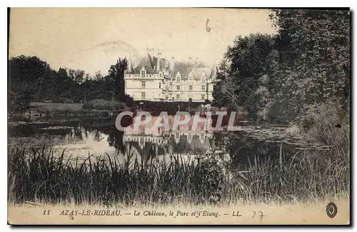 Cartes postales Azay le Rideau Le Chateau le Parc et l'Etang