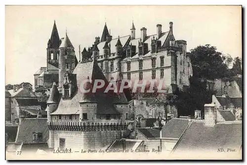 Ansichtskarte AK Loches La Porte des Cordeliers et le Chateau Royal