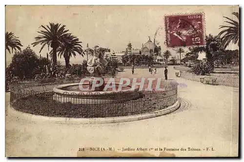 Cartes postales Nice Jardins Albert et la Fontaine des Tritons