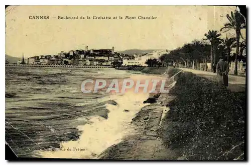 Cartes postales Cannes Boulevard de la Croisette et le Mont Chevalier