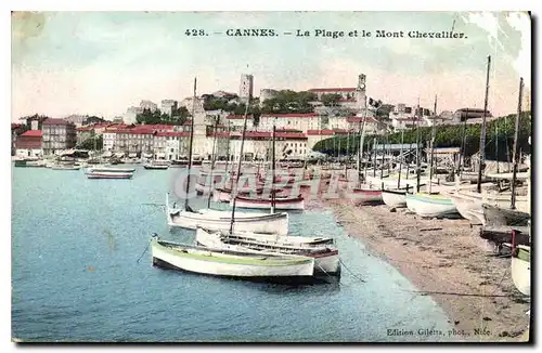 Cartes postales Cannes La Plage et le Mont Chevalier