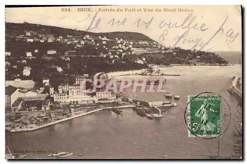 Cartes postales Nice Entree du Port et vue du mont Doron