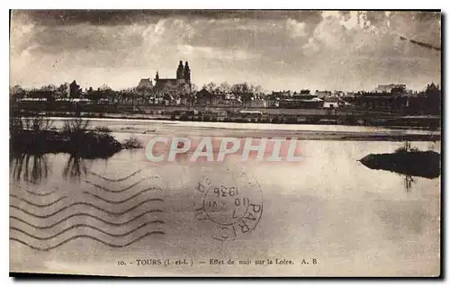 Cartes postales Tours Effet  de nuit sur la Loire