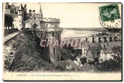 Cartes postales Amboise vue sur la Loire de la Terrasse du Chateau