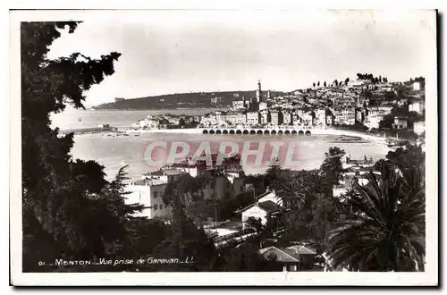 Cartes postales Menton vue prise de Garavan