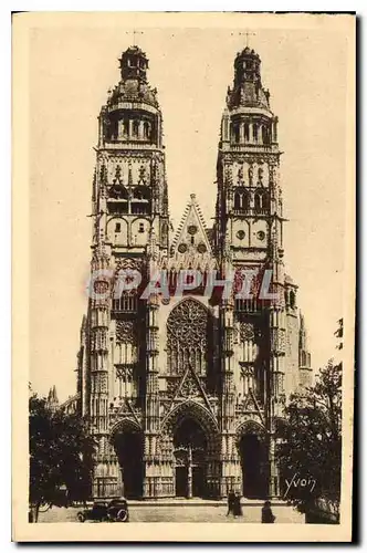 Cartes postales Tours Indre et Loire La Cathedrale St Gatien Facade